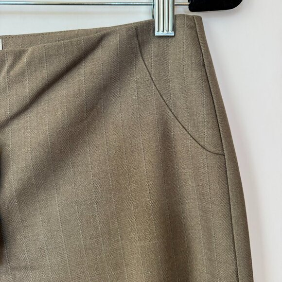 NWT Reformation Vida Low Rise Pants in Olive Stripe Brown Tan Trousers 6 - Picture 8 of 16
